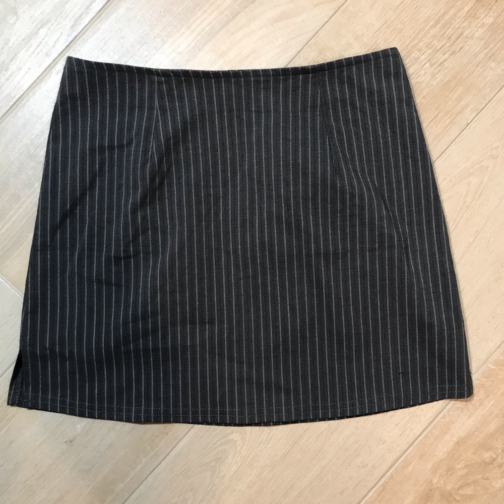 Grey pinstripe skirt